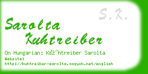 sarolta kuhtreiber business card